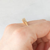 Veretta vintage in oro giallo 14K con diamanti fancy brown di taglio princess (1ctw ca.), anni ‘90