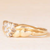 Anello vintage in oro giallo e bianco 9K con diamanti di taglio brillante (0.18ctw ca.), anno ‘1988