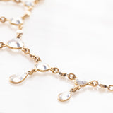Collana vintage in oro giallo 14K con pietre di luna (3.40ctw ca.), anni ‘60/‘70