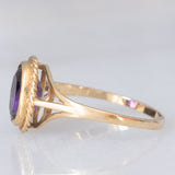 Anello da cocktail vintage in oro giallo 9K con ametista (1ct ca.), anno 1991