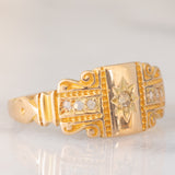Anello antico in oro giallo 14K con diamanti di taglio rosetta (0.08ctw ca.), anni ‘10