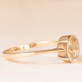 Solitario vintage in oro giallo 9K con quarzo citrino (1ct ca.), anno 1981