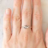 Trilogy antico in oro giallo 9K e platino con diamanti (0.10ctw ca.), anni ‘10/‘20