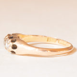 Trilogy antico in oro giallo 14K con diamanti di taglio rosetta (0.20ctw ca.), anni ‘20/‘30