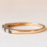 Veretta vintage in oro giallo 9K con zaffiri (0.20ctw ca.) e diamanti, anni ‘70