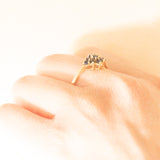 Anello vintage in oro giallo 9K con zaffiri (0.45ctw ca.), anno 1982