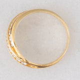 Anello a fascia vintage in oro giallo 18K con diamanti di taglio brillante (1ctw ca), anni ‘70