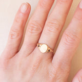 Anello da sigillo vintage in oro giallo 9K, anni ‘60