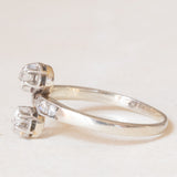 🤍 Toi et Moi in oro bianco 18K con diamanti di taglio vecchia miniera (0.24ctw ca.) e di taglio rosetta, anni ‘20