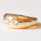 Trilogy gypsy vintage in oro giallo 8K con diamanti di taglio brillante (0.14ctw ca.), anni ‘70