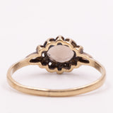 Anello da cocktail vintage in oro giallo 9K con quarzo fumé (0.50ct ca.), anno 1981