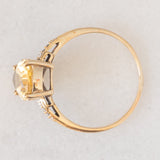Anello da cocktail vintage in oro giallo 9K con quarzo citrino (2.20ct ca.) e diamanti, anno 2010