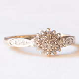 Anello vintage in oro giallo e bianco 9K con diamanti (0.15ct ca.), anni ‘70