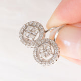 Orecchini in oro bianco 18K con diamanti di taglio brillante (0.40ctw ca.), anni ‘90