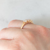 Trilogy vintage in oro giallo 14K con diamanti di taglio brillante (0.60ctw ca.), anni ‘70