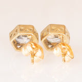 Orecchini vintage in oro giallo 8K con spinelli azzurri sintetici, anni ‘70/‘80