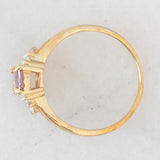 Trilogy in oro giallo 9K con zircone rosa (1.36ct ca.) e zaffiri bianchi