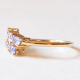 Anello moderno in oro giallo 9K con tanzaniti (1ctw ca.)