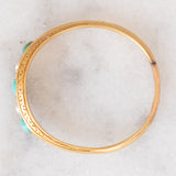 Anello antico in oro giallo 18K con turchesi e perline, anni ‘10