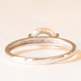 Solitario vintage in oro bianco 9K con morganite rosa chiaro (0.60ct ca.)