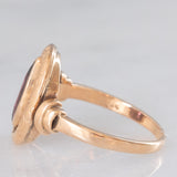 Anello vintage in oro giallo 14K con granato di taglio marquise (0.50ct ca.), anni ‘60