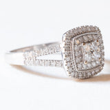 Anello vintage in oro bianco 9K con diamanti (0.50ctw ca.), anni ‘80/‘90