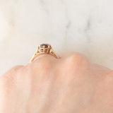 Solitario antico in oro giallo 9K con granato (1.20ct ca.), anni ‘20/‘30