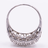 Anello “triplo” a fascia in oro bianco 14K con diamanti (1.20ctw ca.), anni ‘80