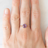 Solitario antico in oro rosa e giallo 9K con ametista (1.20ct ca.), anni ‘10/‘20