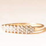Anello vintage in oro giallo e bianco 9K con diamanti (0.12ctw ca.)