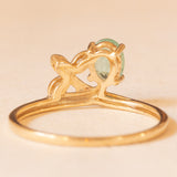 Anello in oro giallo e bianco 10K con smeraldo (0.50ct ca.) e topazi bianchi, anno 2016