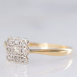 Anello antico in oro giallo 18K e platino con diamanti (0.09ctw ca.), anni ‘10/‘20
