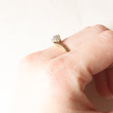Anello vintage in oro giallo e bianco 9K con diamanti (0.08ctw ca.), anno 1991