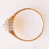 Anello vintage in oro giallo e bianco 9K con diamanti (0.10ctw ca.), anno 1998