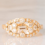 Anello vintage in oro giallo 18K con diamanti (0.62ctw ca.), anni ‘70/‘80