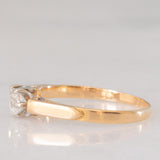 Solitario antico in oro giallo 18K con diamante di taglio vecchia miniera (0.22ct ca.), anni ‘20/‘30