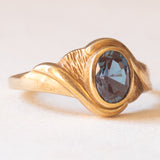 Anello vintage in oro giallo 9K con alessandrite sintetica, anni ‘80/‘90
