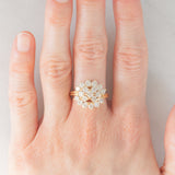 Anello vintage in oro giallo 14K con diamanti di taglio brillante (1.90ctw ca.), anni ‘70