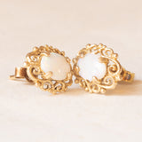 Orecchini vintage in oro giallo 9K con opali (0.70ctw ca.), anno 1981