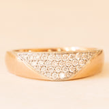 Anello vintage in oro rosa 14K con pavé di diamanti di taglio brillante (0.26ctw)
