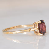 Solitario moderno in oro giallo 10K con granato (1.90ct ca.), anno 2017