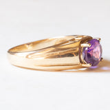 Anello a fascia vintage in oro giallo 9K con ametista (2.20ct ca.), anni ‘60/‘70