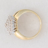 Anello vintage a fiore e a fascia con diamanti (0.52ctw ca.), anni ‘60/‘70