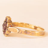 Anello a margherita vintage in oro giallo 8K con granati (0.90ctw ca.), anni ‘50
