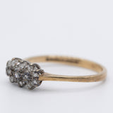 Anello vintage a fiore in oro giallo 9K con diamanti (0.15ctw ca.)