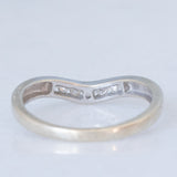 Anello a “V” vintage in oro bianco 9K con diamanti (0.10ctw ca.)