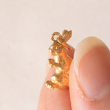 Ciondolo vintage a forma di coniglietto in oro giallo 18K