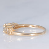 Veretta vintage in oro giallo 14K con diamanti fancy brown di taglio princess (1ctw ca.), anni ‘90