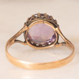 Solitario antico in oro giallo 9K con ametista (2.20ct ca.), primi del ‘900