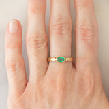 Solitario in oro giallo 9K con smeraldo (0.33ct)